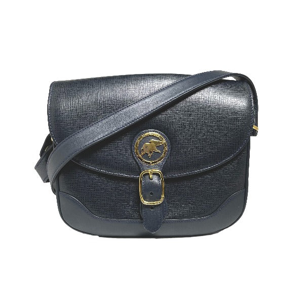 HUNTING WORLD Shoulder Bag leather Navy Crossbody Shoulder Bag Women Used Authentic