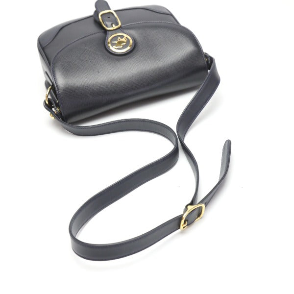 HUNTING WORLD Shoulder Bag leather Navy Crossbody Shoulder Bag Women Used Authentic