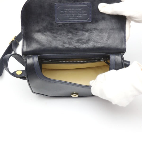 HUNTING WORLD Shoulder Bag leather Navy Crossbody Shoulder Bag Women Used Authentic