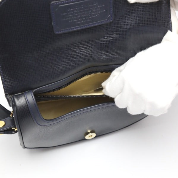 HUNTING WORLD Shoulder Bag leather Navy Crossbody Shoulder Bag Women Used Authentic