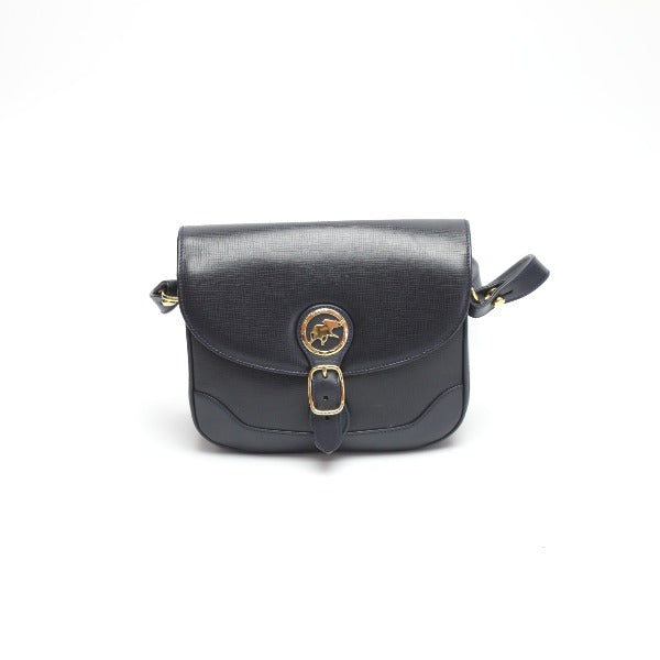 HUNTING WORLD Shoulder Bag leather Navy Crossbody Shoulder Bag Women Used Authentic