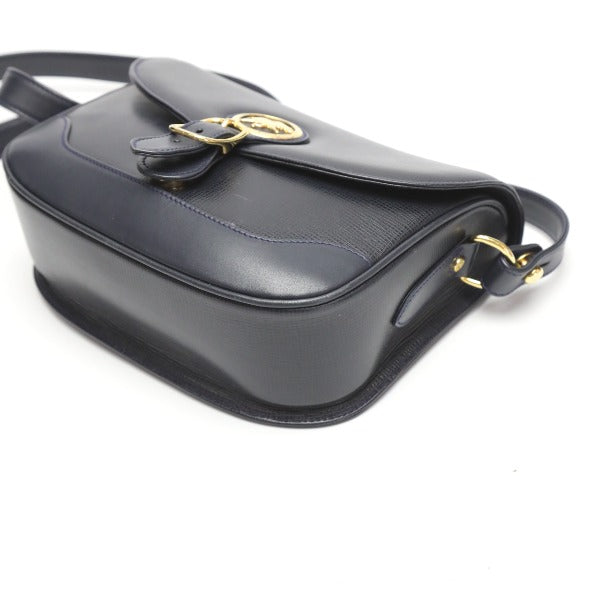 HUNTING WORLD Shoulder Bag leather Navy Crossbody Shoulder Bag Women Used Authentic