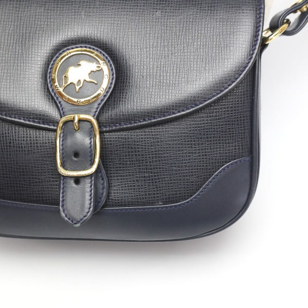 HUNTING WORLD Shoulder Bag leather Navy Crossbody Shoulder Bag Women Used Authentic