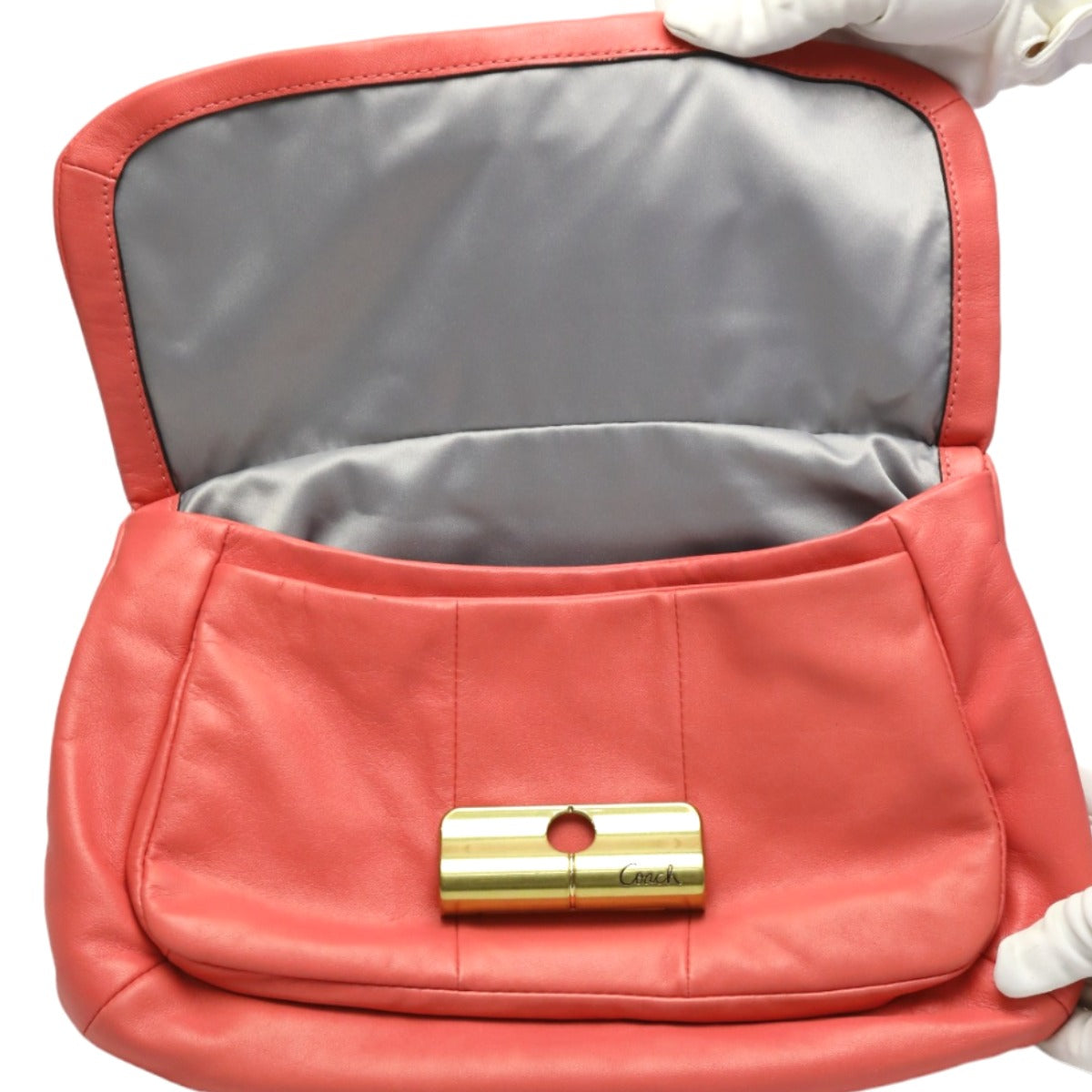 COACH Shoulder Bag 16931 leather pink 2WAYShoulder Bag leather hippie Christine Women Used Authentic