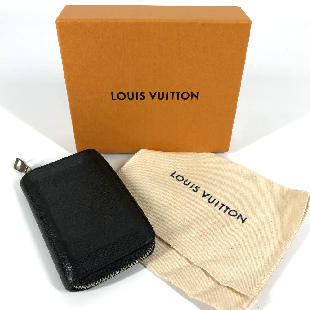 LOUIS VUITTON Coin case M32832 Taiga Leather black Taiga Zip around purse