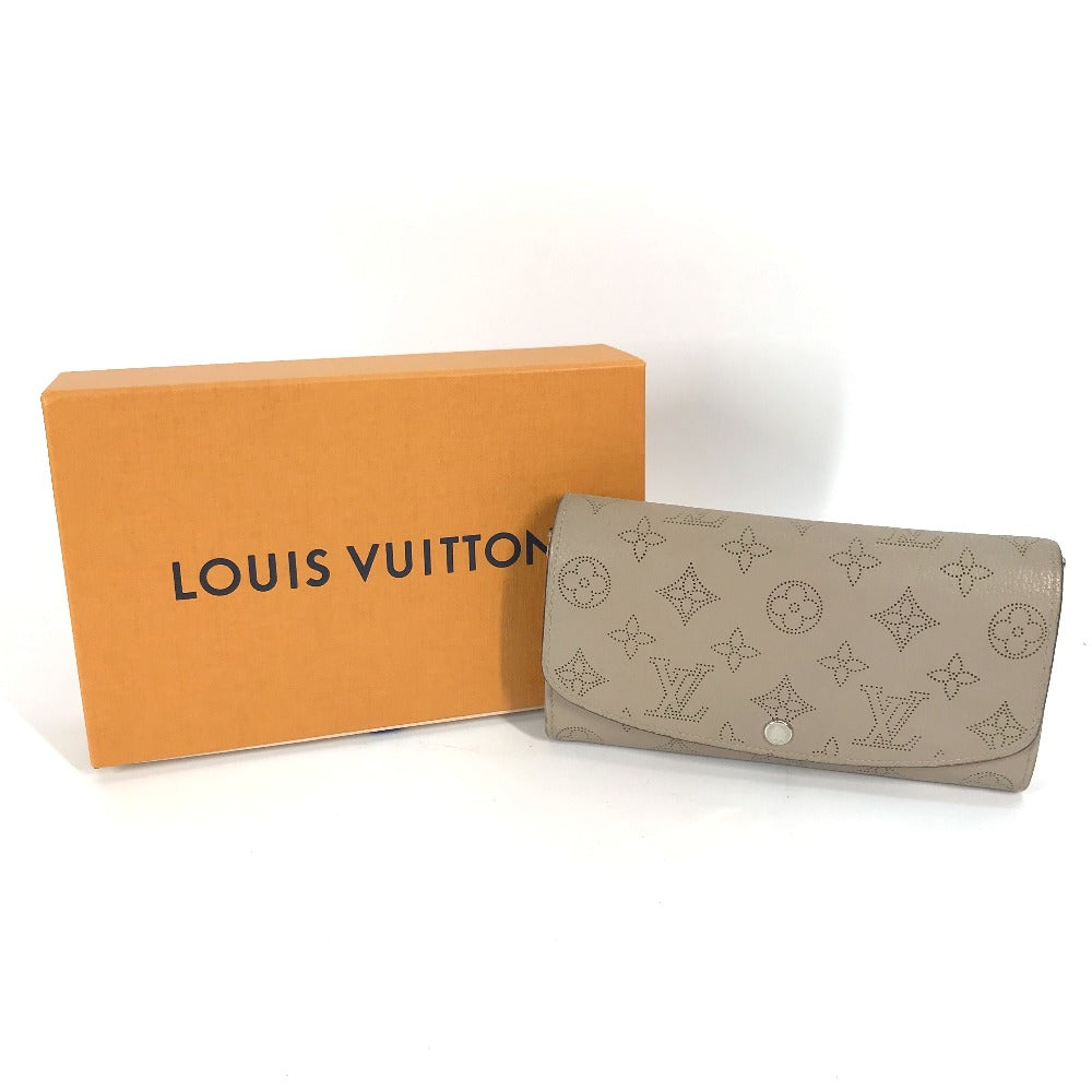 LOUIS VUITTON Long Wallet Purse M60144 Mahina leather beige Monogram Mahina Portefeuille Iris