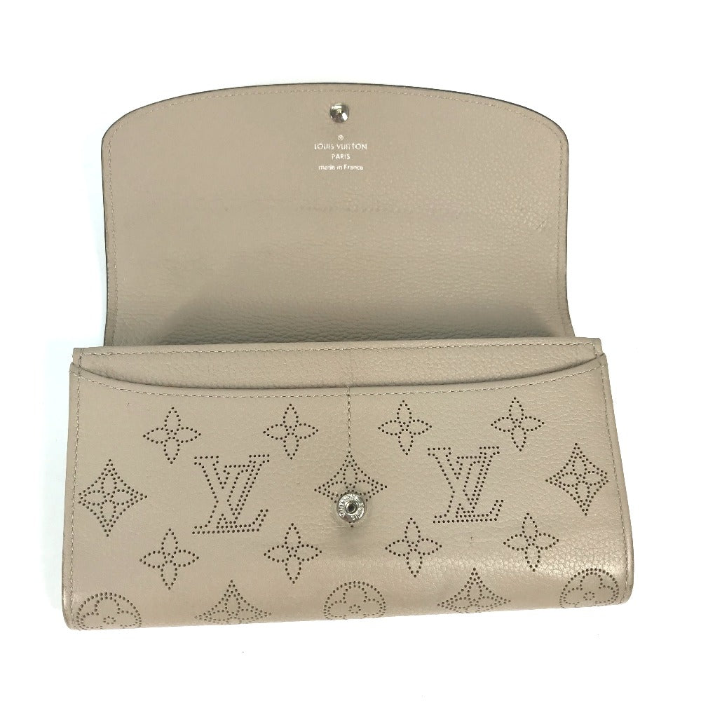 LOUIS VUITTON Long Wallet Purse M60144 Mahina leather beige Monogram Mahina Portefeuille Iris