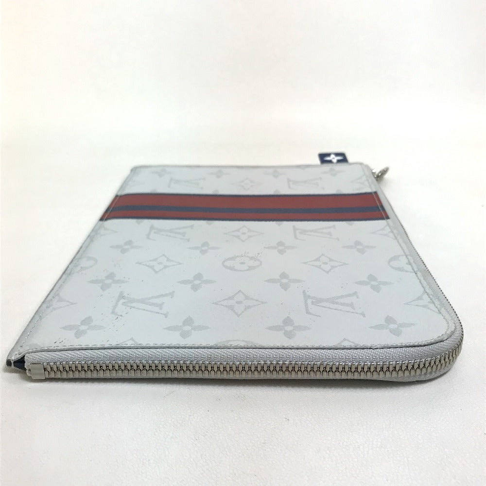 LOUIS VUITTON Clutch bag M61745 Monogram canvas Gray x red x navy Monogram white Pochette Jules PM