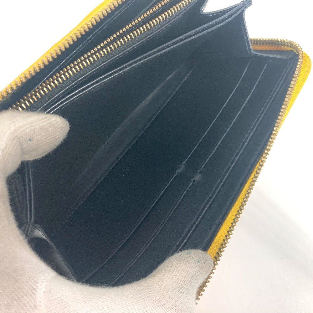 LOUIS VUITTON Long Wallet Purse M91571 Patent leather yellow Yayoi Kusama Vernis Dot Infinity Zippy wallet