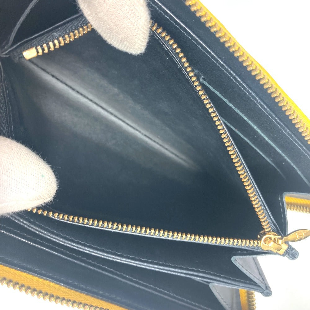 LOUIS VUITTON Long Wallet Purse M91571 Patent leather yellow Yayoi Kusama Vernis Dot Infinity Zippy wallet