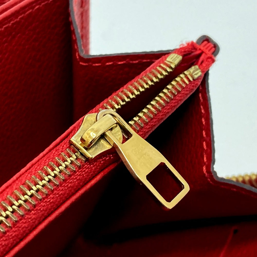 LOUIS VUITTON Long Wallet Purse M61865 Monogram Ann Platt Leather Red Monogram Ann Platt Zippy wallet