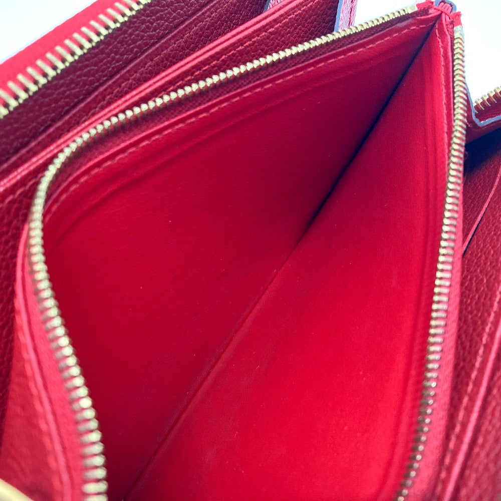 LOUIS VUITTON Long Wallet Purse M61865 Monogram Ann Platt Leather Red Monogram Ann Platt Zippy wallet