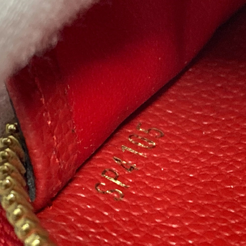 LOUIS VUITTON Long Wallet Purse M61865 Monogram Ann Platt Leather Red Monogram Ann Platt Zippy wallet