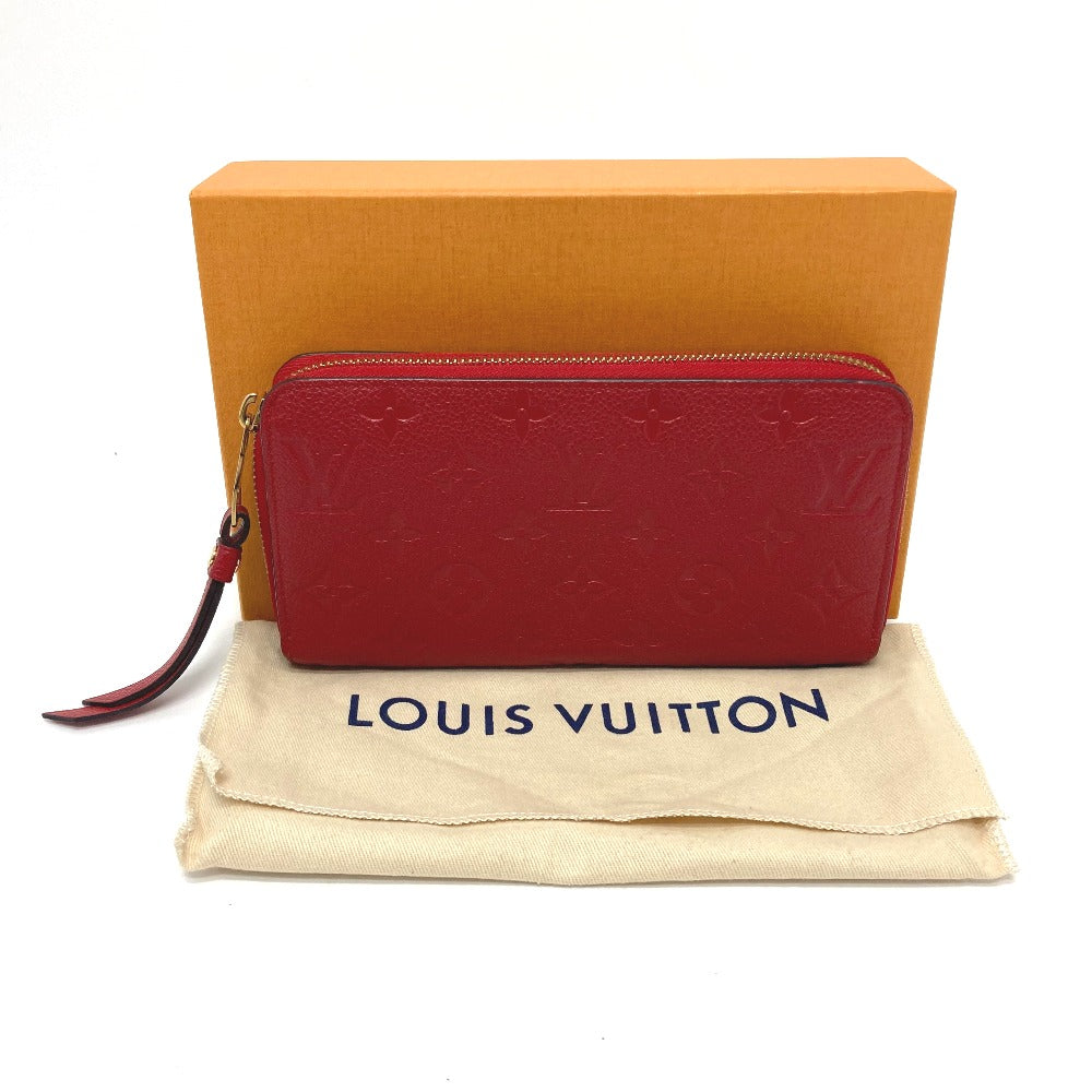 LOUIS VUITTON Long Wallet Purse M61865 Monogram Ann Platt Leather Red Monogram Ann Platt Zippy wallet