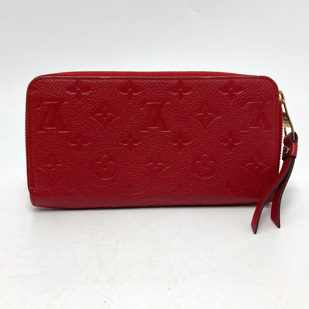 LOUIS VUITTON Long Wallet Purse M61865 Monogram Ann Platt Leather Red Monogram Ann Platt Zippy wallet