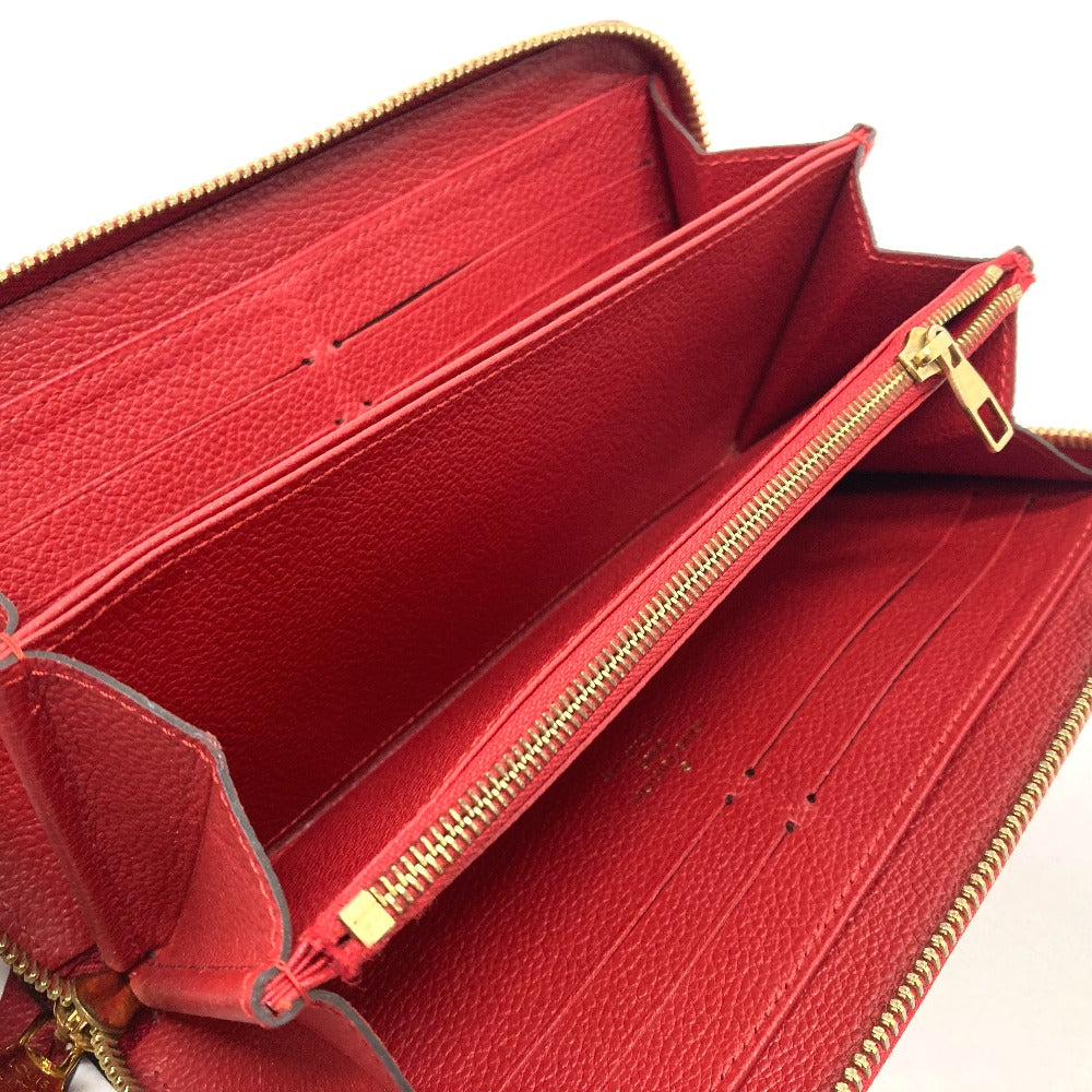 LOUIS VUITTON Long Wallet Purse M61865 Monogram Ann Platt Leather Red Monogram Ann Platt Zippy wallet