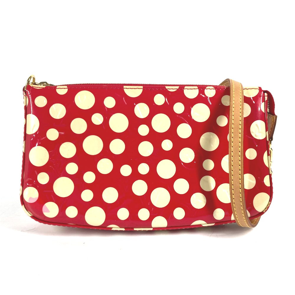 LOUIS VUITTON Shoulder Bag M91428 Patent leather Red Vernis Yayoi Kusama collaboration Dot Infinity Pochette Accessories Women Used Authentic