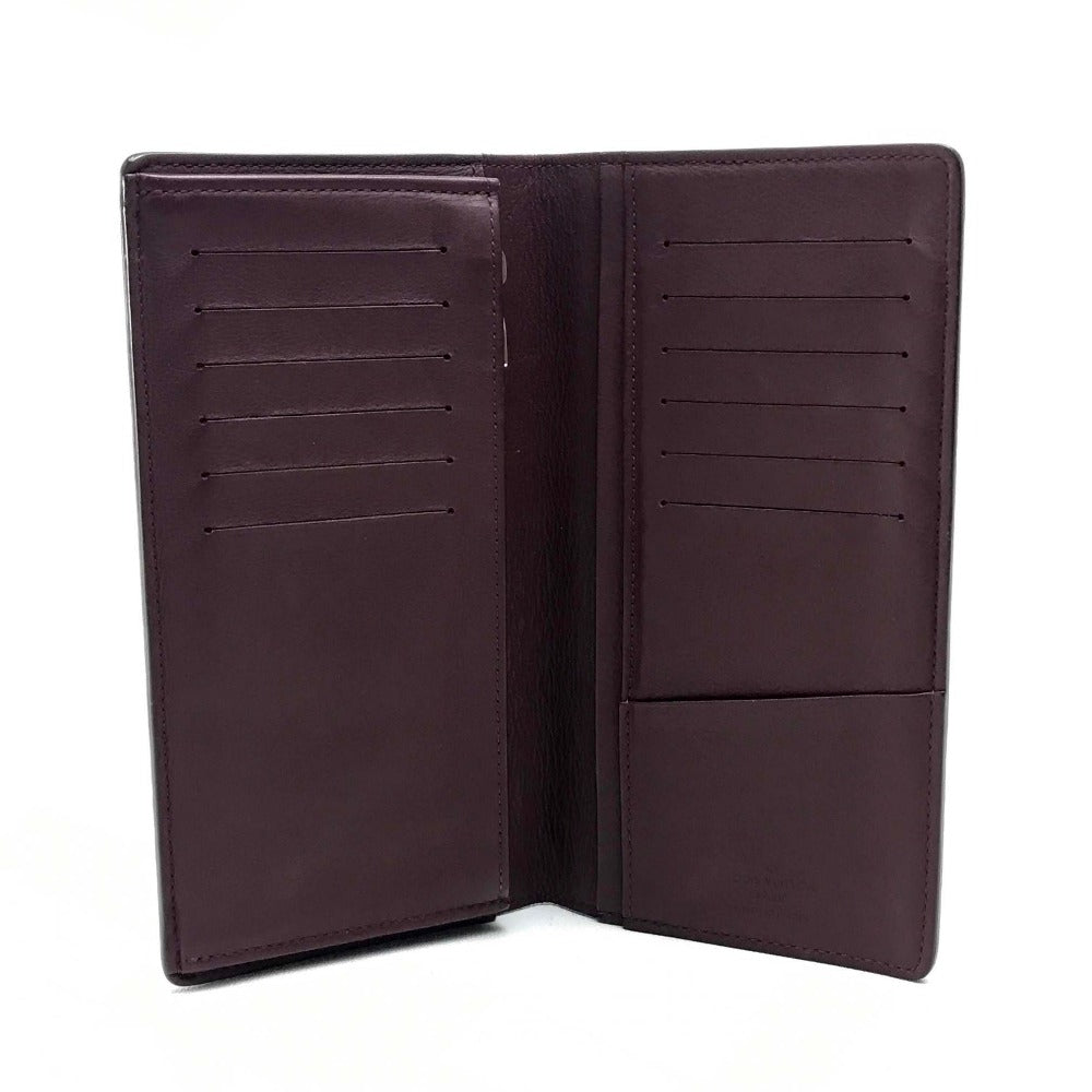 LOUIS VUITTON Long Wallet Purse Taurillon Clemence Leather Bordeauxtype Portefeuille Blaza mens Used Authentic