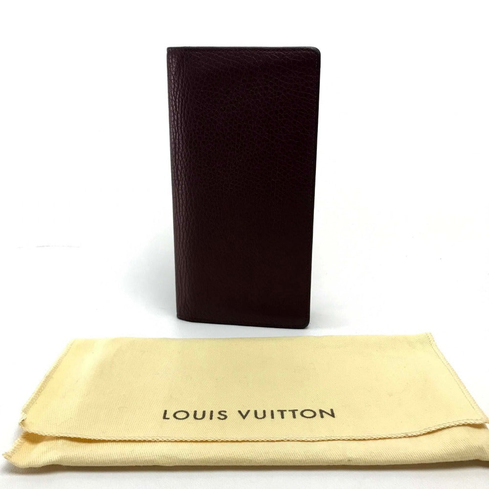 LOUIS VUITTON Long Wallet Purse Taurillon Clemence Leather Bordeauxtype Portefeuille Blaza mens Used Authentic