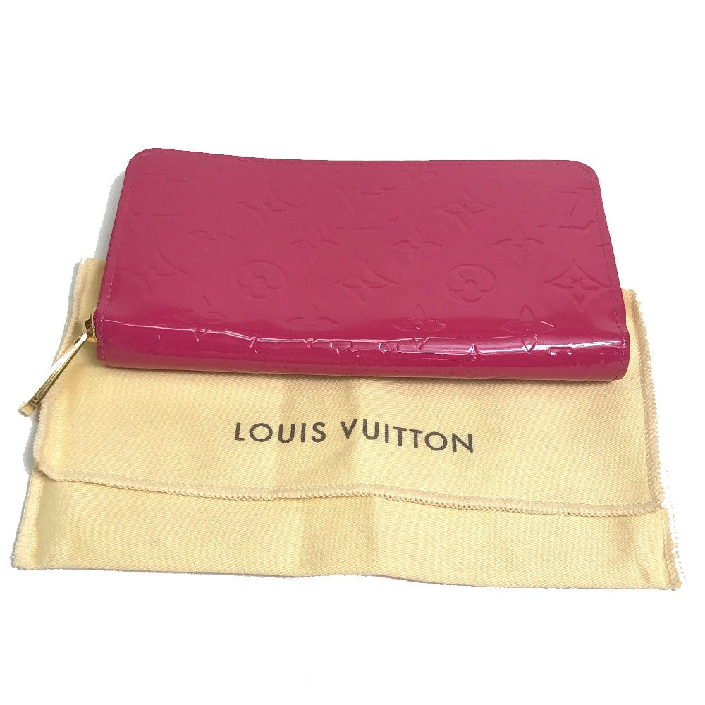 LOUIS VUITTON Long Wallet Purse M91597 Monogram Vernis pink Monogram Vernis Zippy wallet