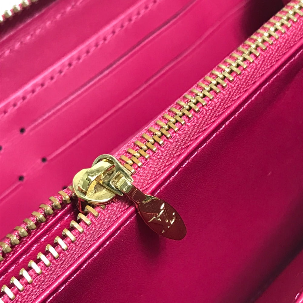LOUIS VUITTON Long Wallet Purse M91597 Monogram Vernis pink Monogram Vernis Zippy wallet