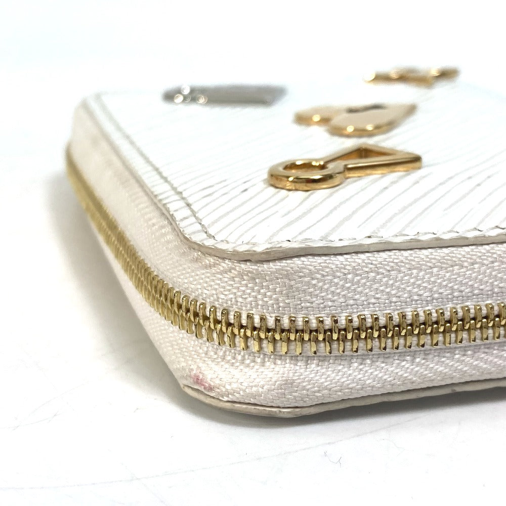 LOUIS VUITTON Coin case M63994 Epi Leather white epi love lock Zip around purse