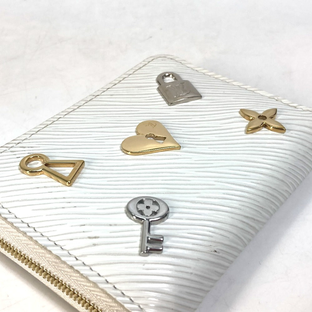 LOUIS VUITTON Coin case M63994 Epi Leather white epi love lock Zip around purse