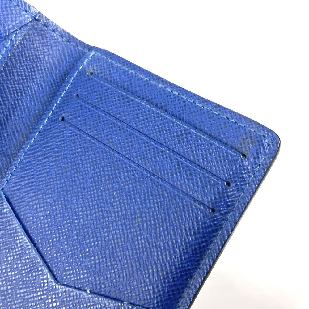 LOUIS VUITTON Card Case M30301 Taiga Leather, Monogram Canvas blue Taigalama Organizer De Poch