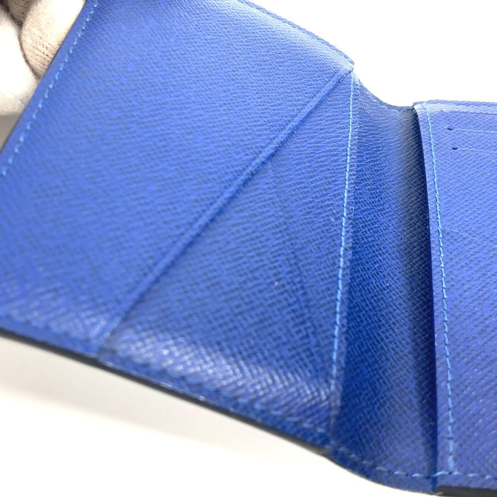 LOUIS VUITTON Card Case M30301 Taiga Leather, Monogram Canvas blue Taigalama Organizer De Poch