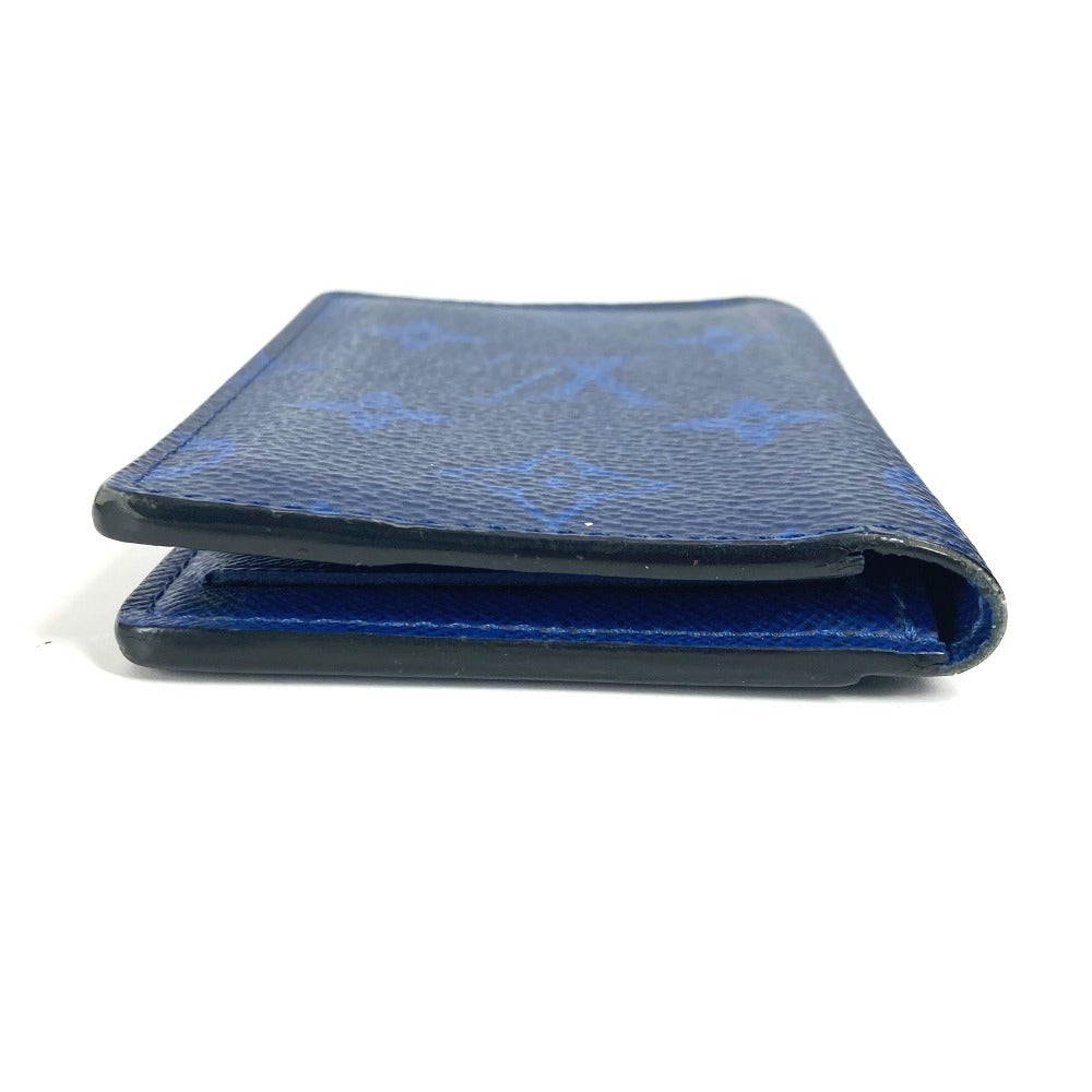 LOUIS VUITTON Card Case M30301 Taiga Leather, Monogram Canvas blue Taigalama Organizer De Poch