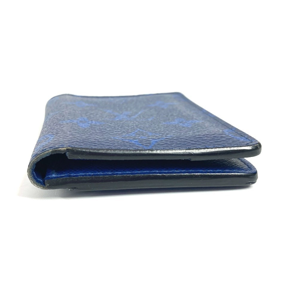 LOUIS VUITTON Card Case M30301 Taiga Leather, Monogram Canvas blue Taigalama Organizer De Poch