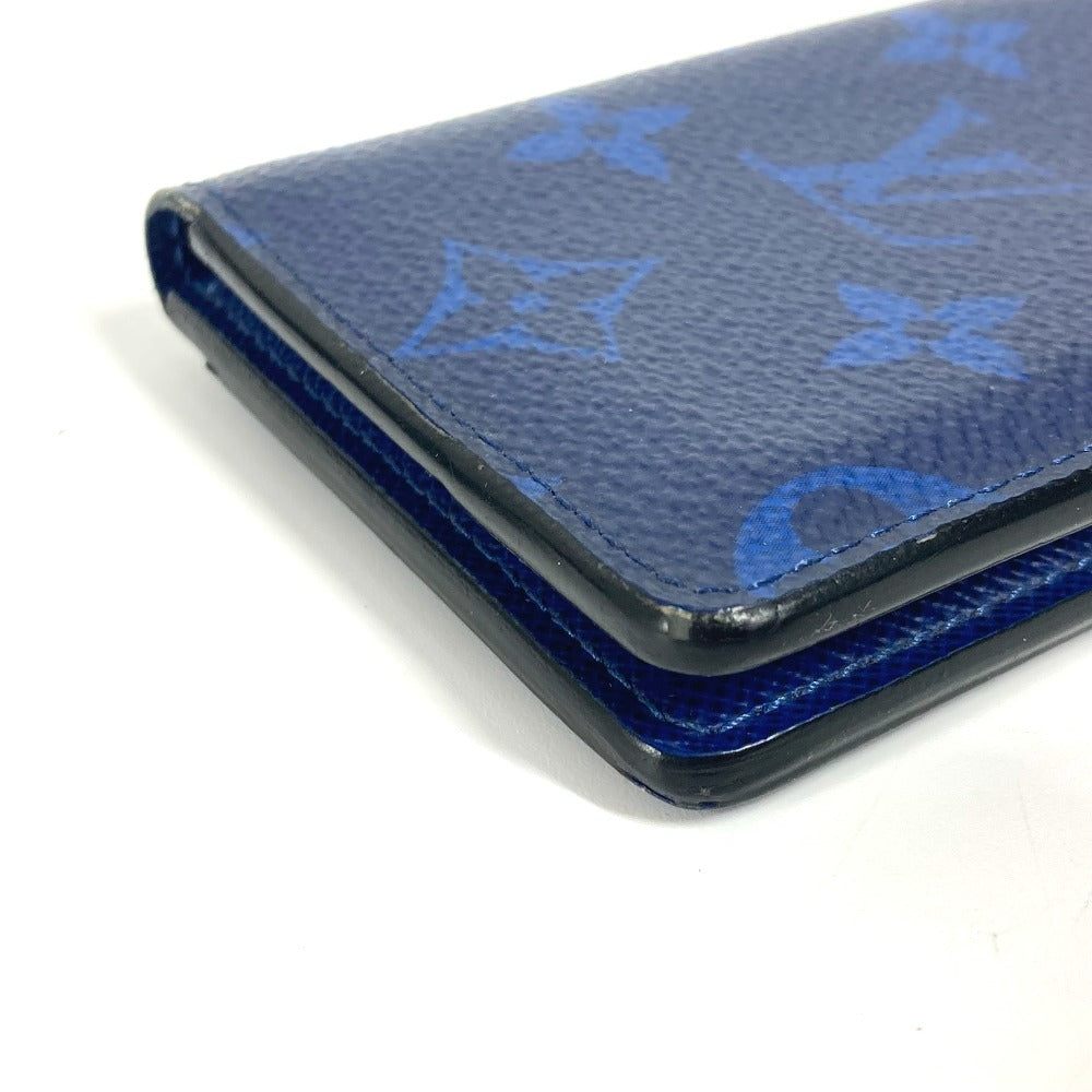 LOUIS VUITTON Card Case M30301 Taiga Leather, Monogram Canvas blue Taigalama Organizer De Poch