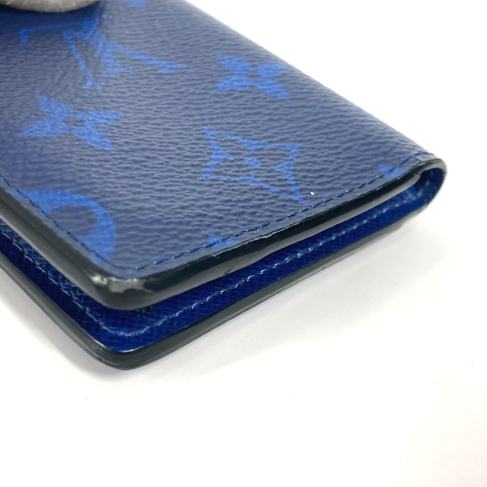 LOUIS VUITTON Card Case M30301 Taiga Leather, Monogram Canvas blue Taigalama Organizer De Poch