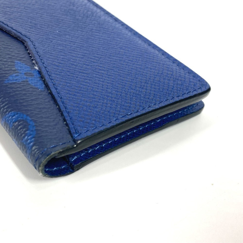LOUIS VUITTON Card Case M30301 Taiga Leather, Monogram Canvas blue Taigalama Organizer De Poch
