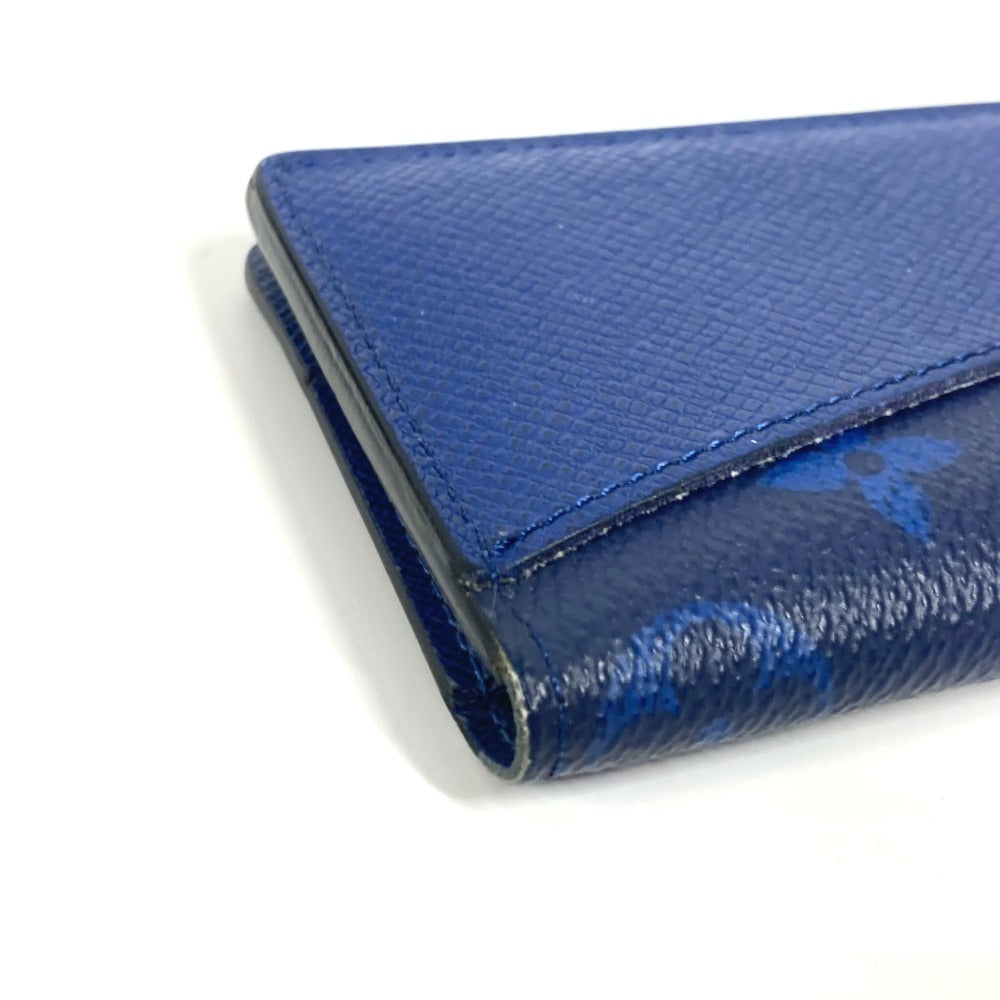 LOUIS VUITTON Card Case M30301 Taiga Leather, Monogram Canvas blue Taigalama Organizer De Poch