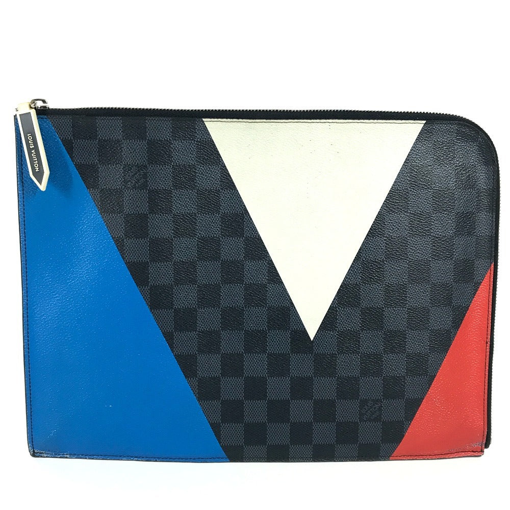 LOUIS VUITTON Clutch bag N41594 Damier Grafitto Canvas black America's Cup Damier Graphite Pochette Jules GM