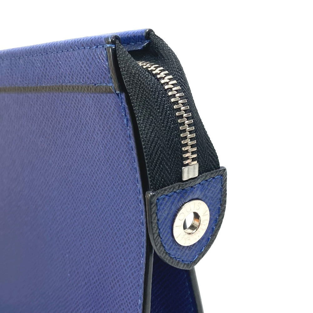LOUIS VUITTON business bag M30575 Taiga Leather blue Taiga Pochette Voyage MM