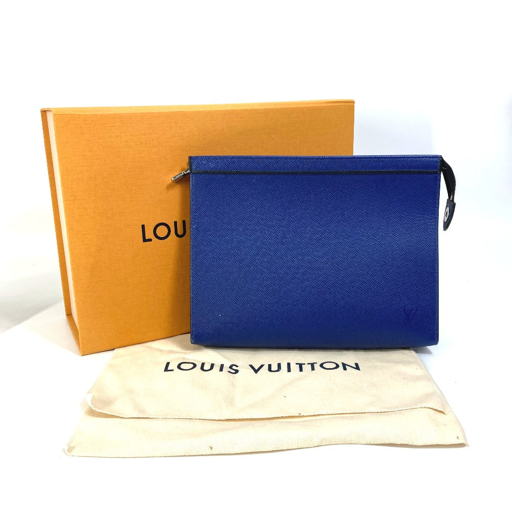 LOUIS VUITTON business bag M30575 Taiga Leather blue Taiga Pochette Voyage MM
