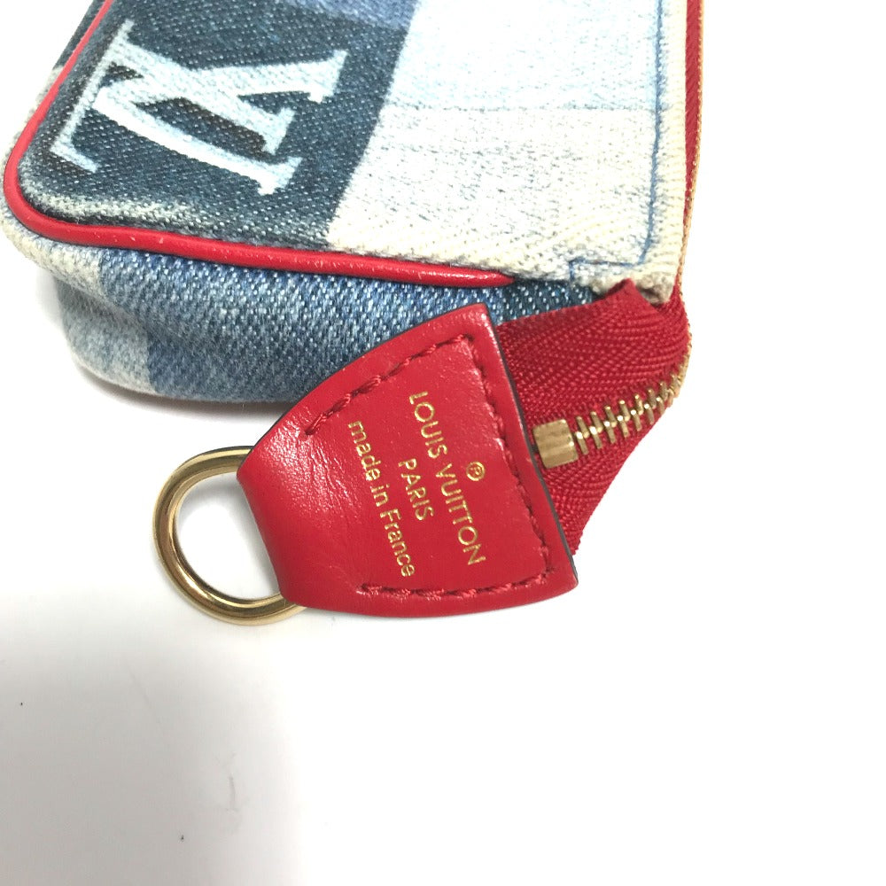 LOUIS VUITTON Coin case M68760 denim blue Monogram denim Micro pochette Accessoires