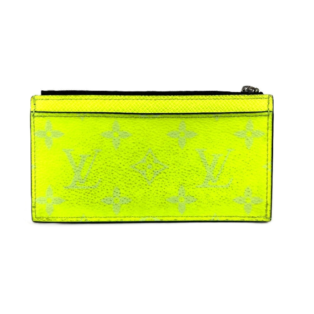 LOUIS VUITTON Coin case M30320 Taiga Leather, Monogram Canvas Fluorescent yellow Taigalama Coin card holder
