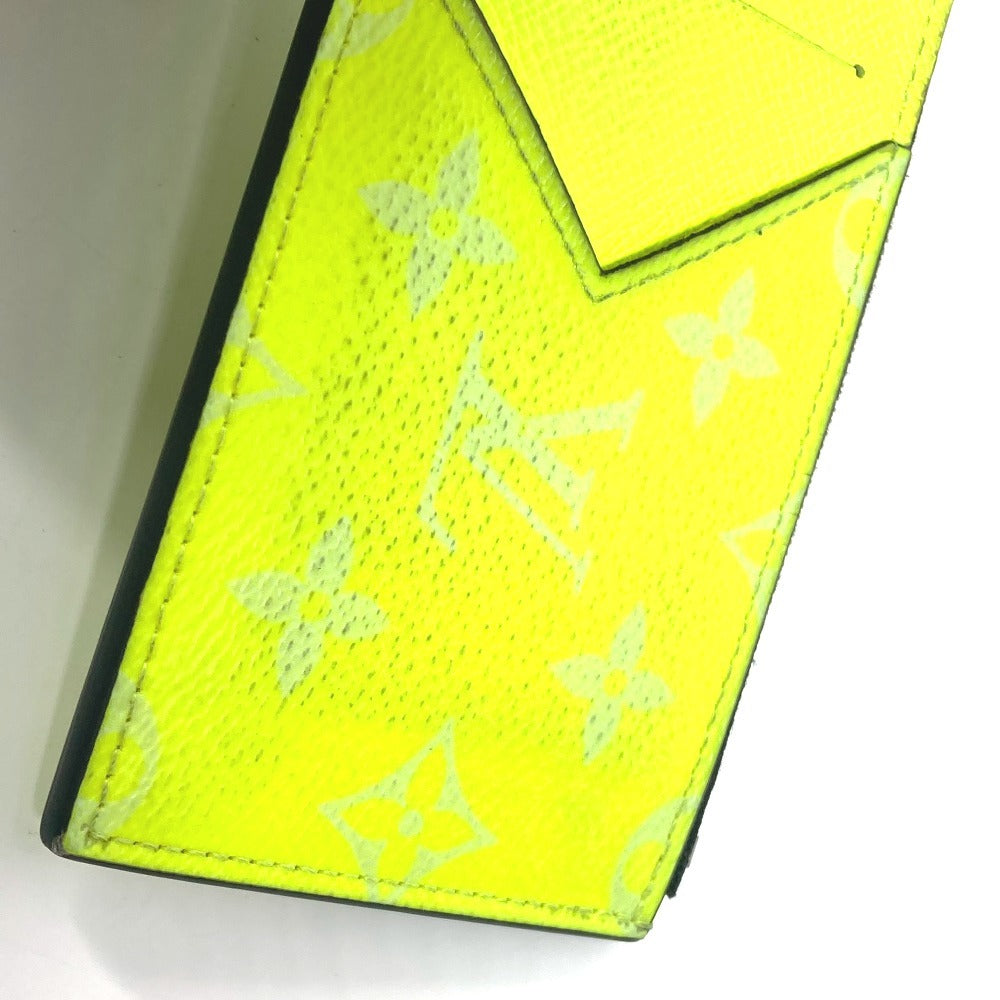 LOUIS VUITTON Coin case M30320 Taiga Leather, Monogram Canvas Fluorescent yellow Taigalama Coin card holder