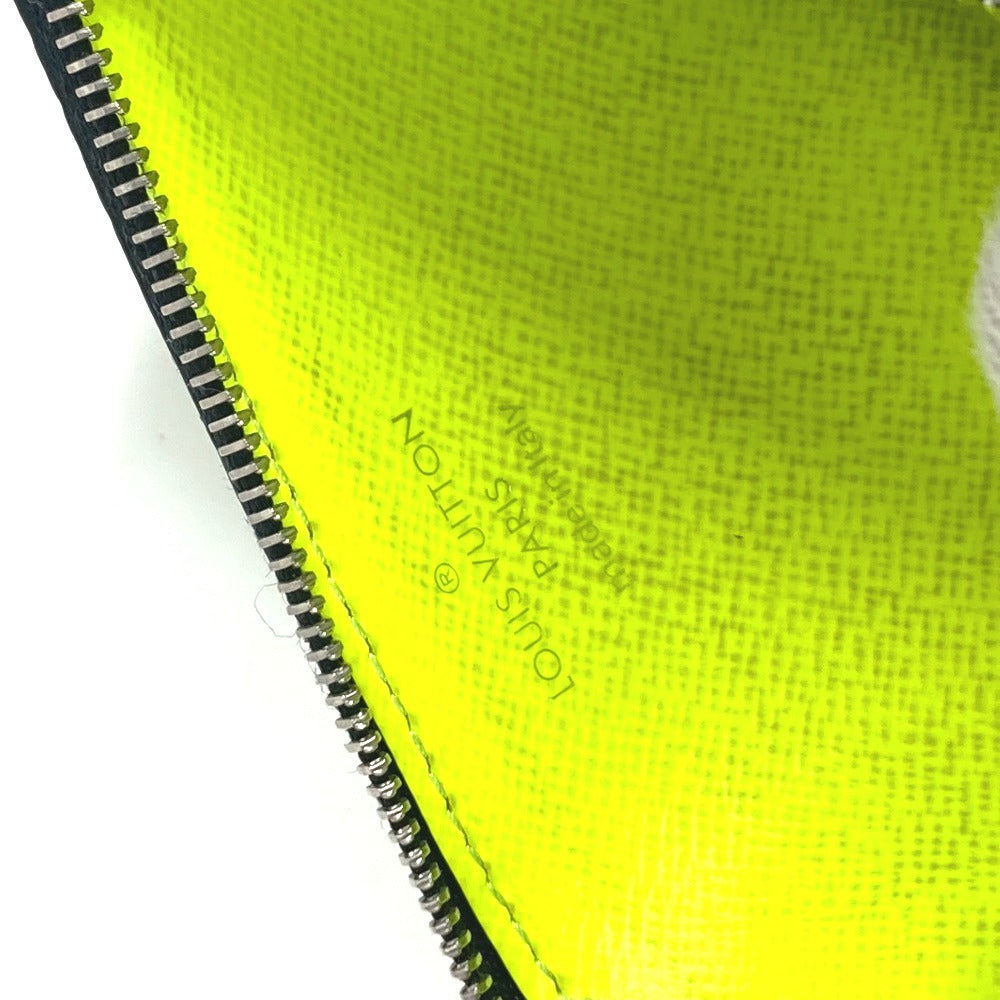 LOUIS VUITTON Coin case M30320 Taiga Leather, Monogram Canvas Fluorescent yellow Taigalama Coin card holder