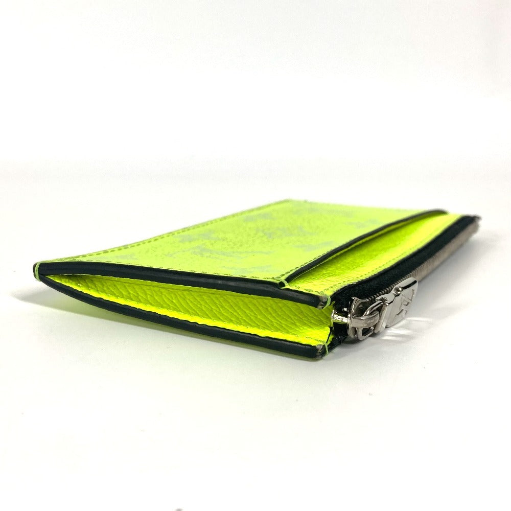 LOUIS VUITTON Coin case M30320 Taiga Leather, Monogram Canvas Fluorescent yellow Taigalama Coin card holder