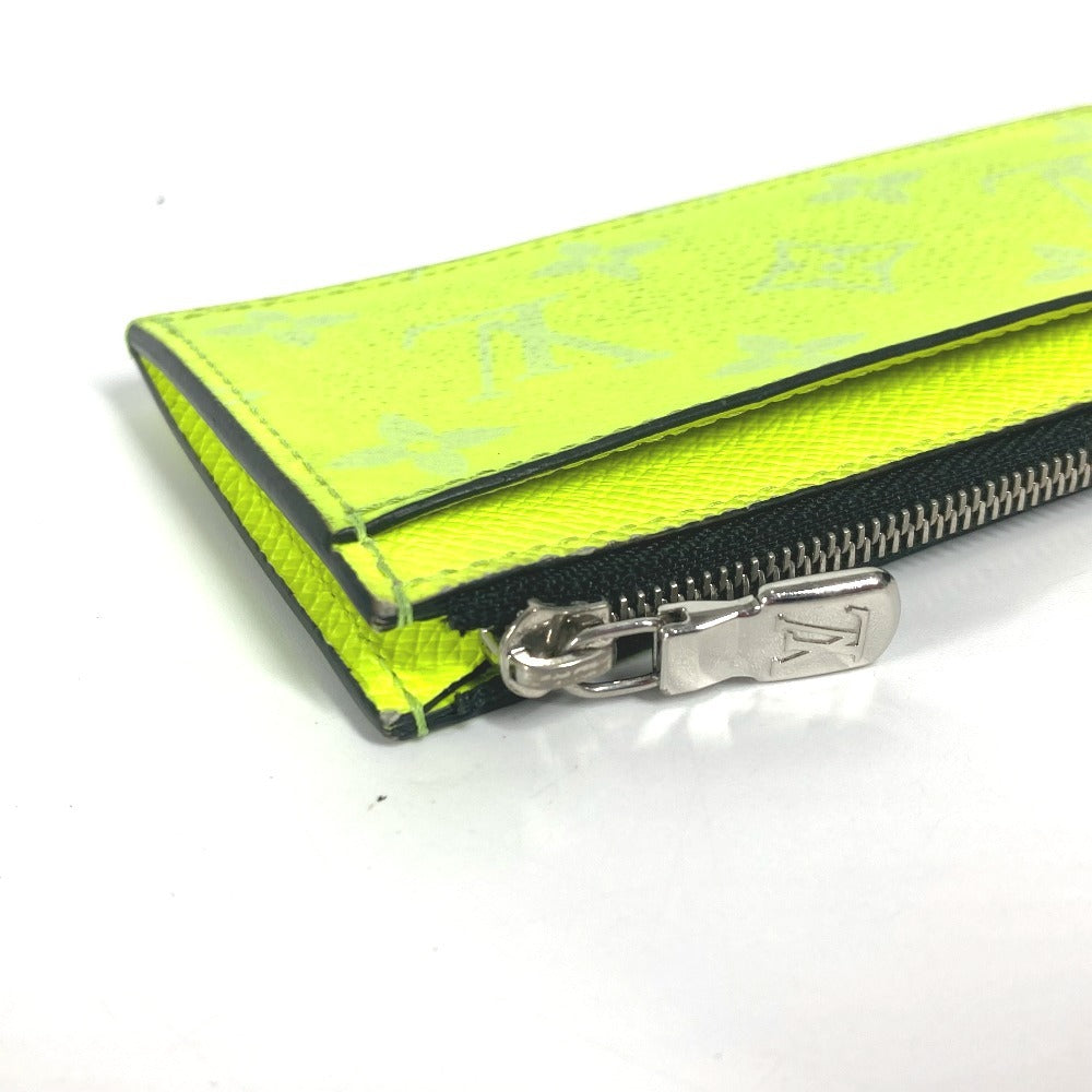 LOUIS VUITTON Coin case M30320 Taiga Leather, Monogram Canvas Fluorescent yellow Taigalama Coin card holder