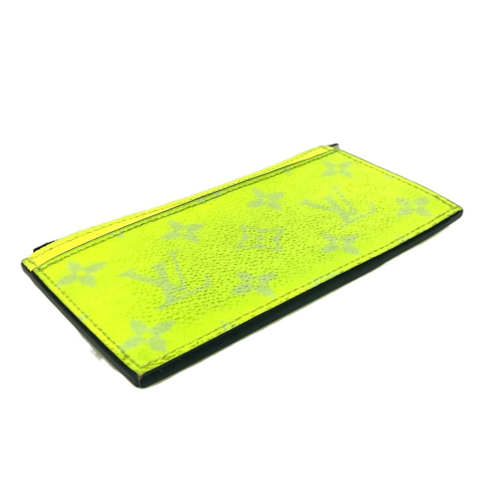 LOUIS VUITTON Coin case M30320 Taiga Leather, Monogram Canvas Fluorescent yellow Taigalama Coin card holder