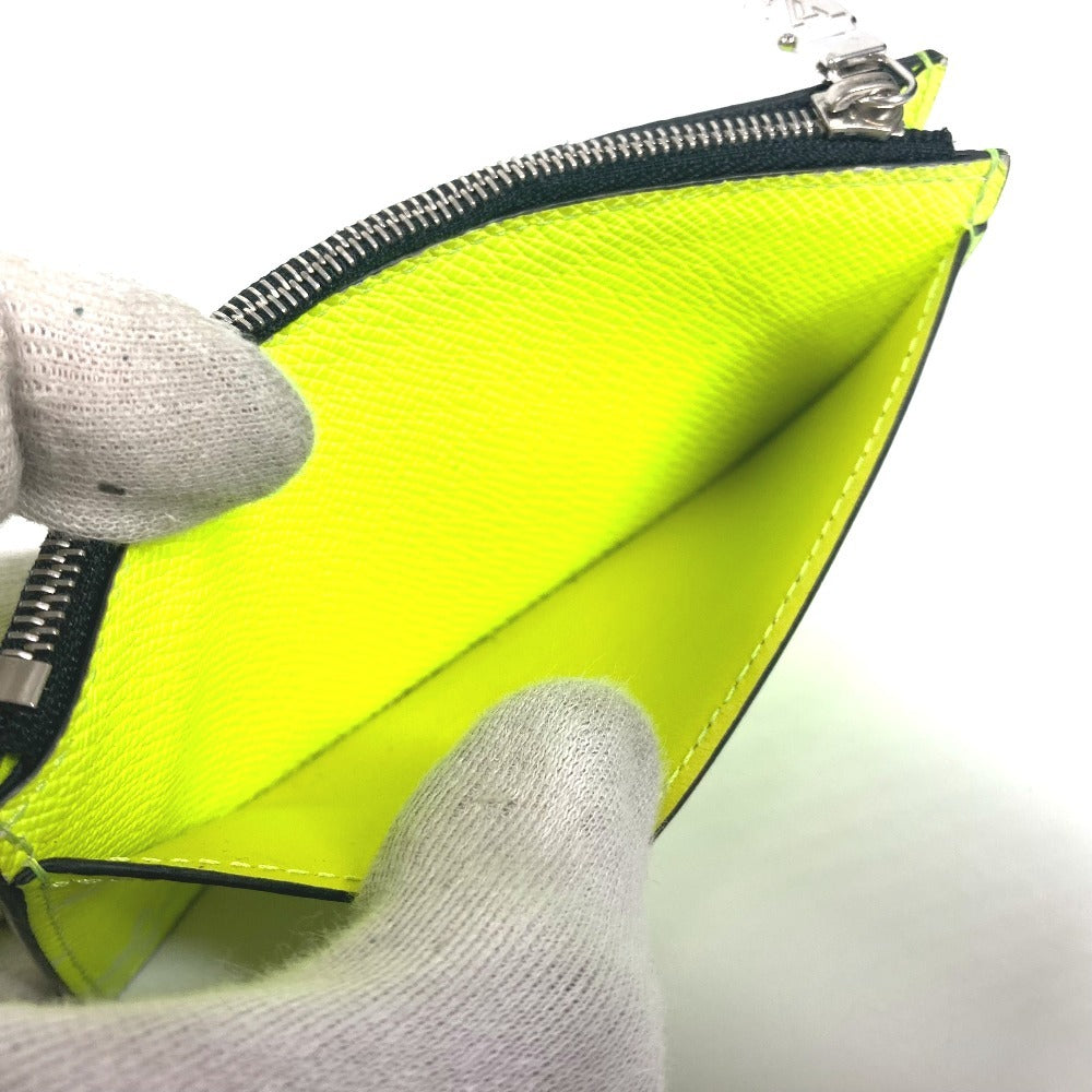 LOUIS VUITTON Coin case M30320 Taiga Leather, Monogram Canvas Fluorescent yellow Taigalama Coin card holder