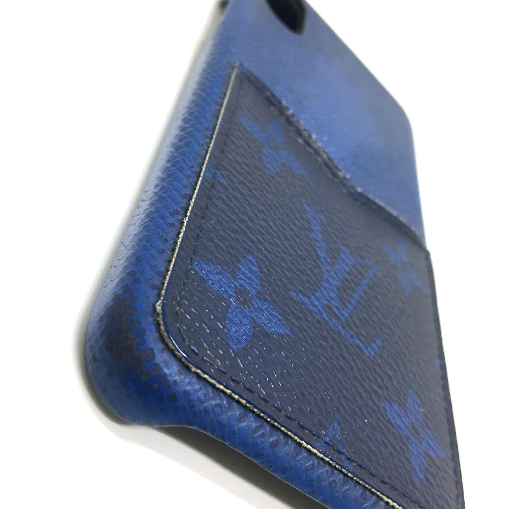 LOUIS VUITTON iPhone case M67680 Taiga Leather, Monogram Canvas blue Taigalama IPHONE / Bumper XS