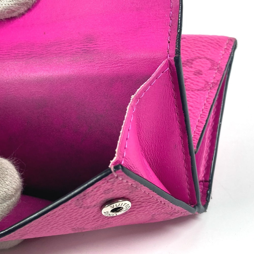 LOUIS VUITTON Trifold wallet M30773 Taiga Leather, Monogram Canvas pink Taigalama Discovery compact wallet