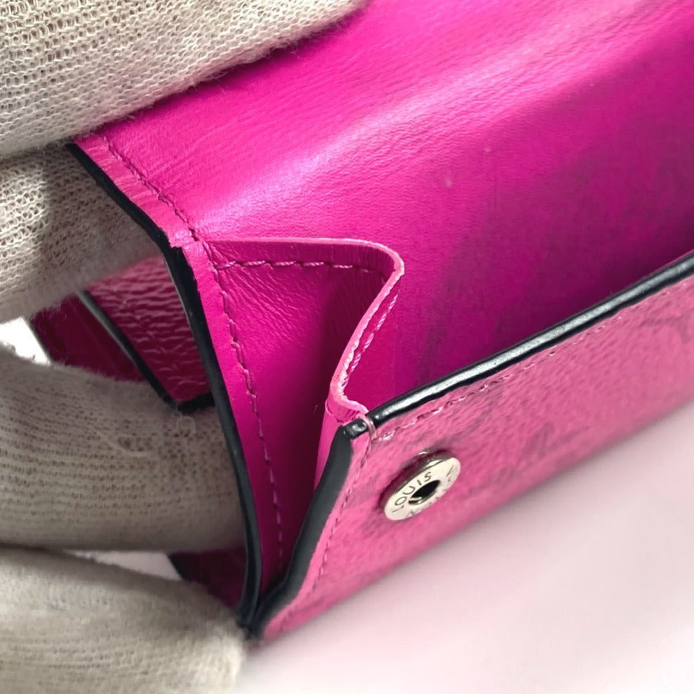 LOUIS VUITTON Trifold wallet M30773 Taiga Leather, Monogram Canvas pink Taigalama Discovery compact wallet