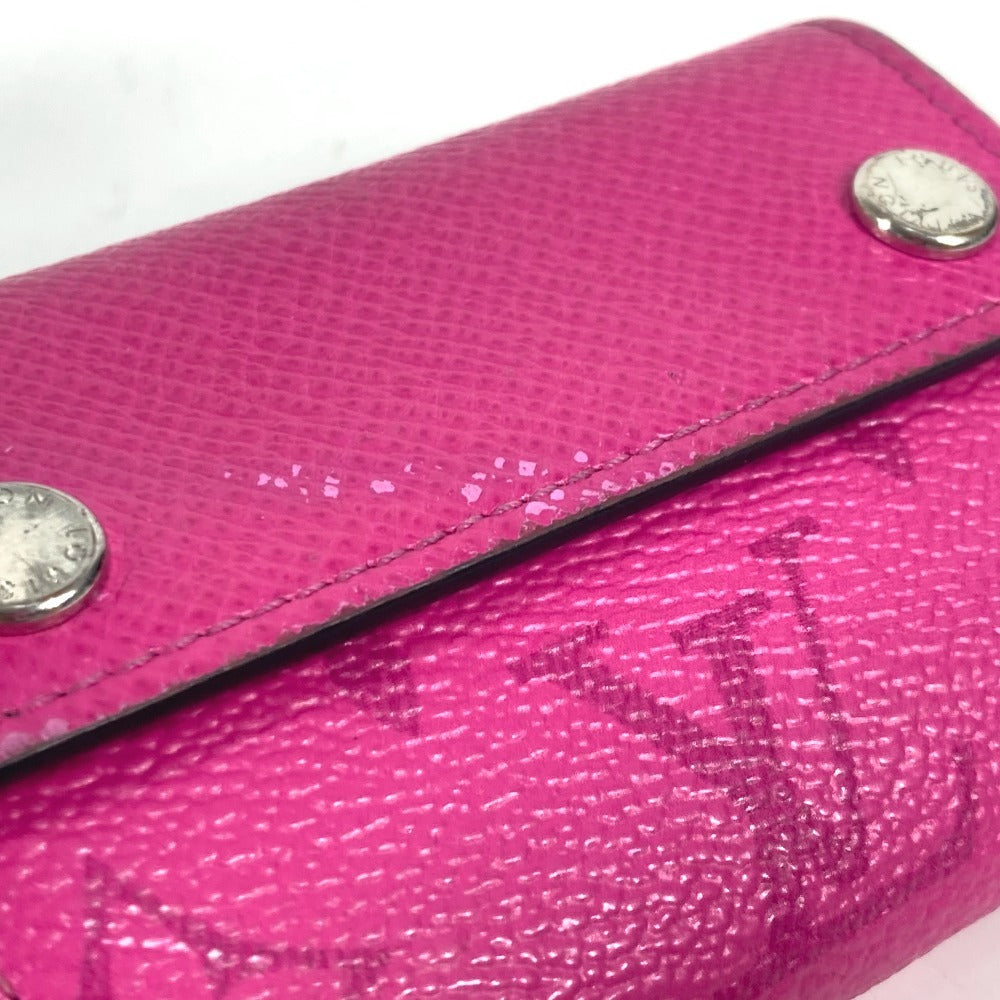 LOUIS VUITTON Trifold wallet M30773 Taiga Leather, Monogram Canvas pink Taigalama Discovery compact wallet